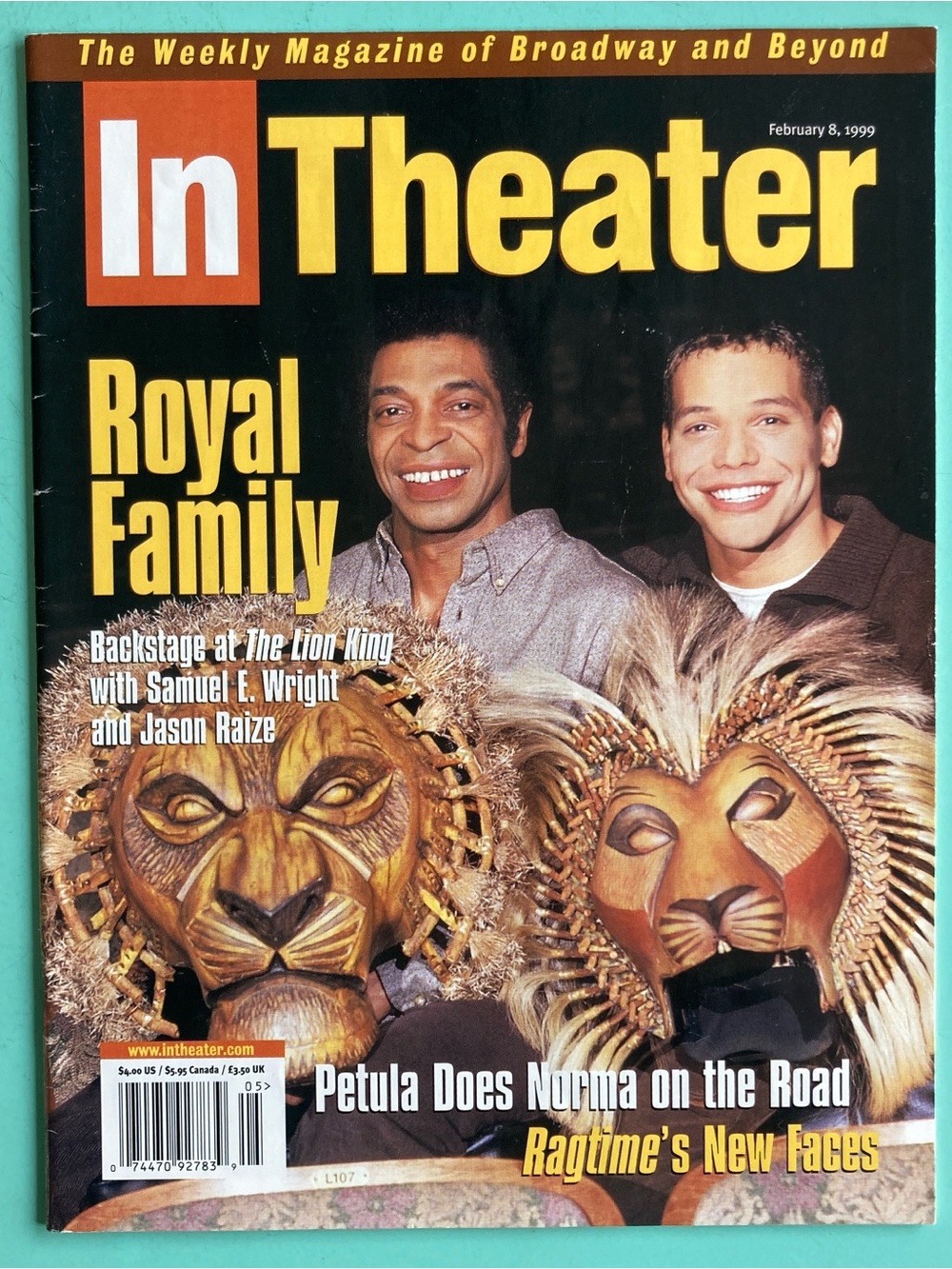 Alton Fitzgerald White Donna Bullock Ragtime Signed In Theater Magazine Feb 1999